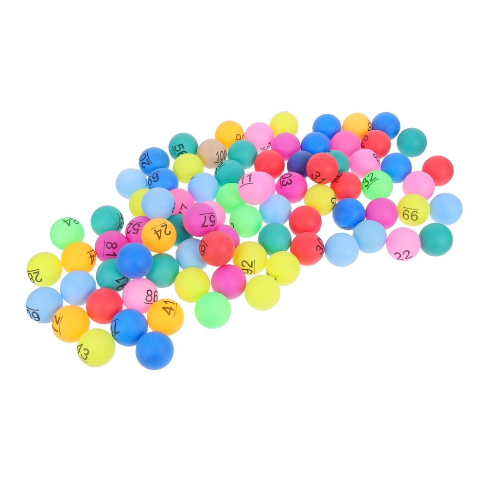 ifundom 100pcs Numbered Raffle Balls: Plastic Bingo Balls 4cm - Numbered 1-100 and Colored - Small Game Spheres for Raffle Party Games Educational Activities