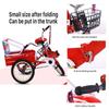 JIYIAN Foldable Kids Tricycle with Storage Bucket - High Carbon Steel 3-Wheel Baby Trike, Adjustable Padded Seat, Shock-Absorbing Fork - Stable Ride-On Toy W/Passenger Seat, Gift for Toddlers,Blue,Sty view 4
