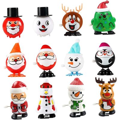 BESPORTBLE 12pcs Christmas Wind Up for Funny Cartoon Characters for Party Favors and Holiday Celebrations Reusable Christmas for Boys