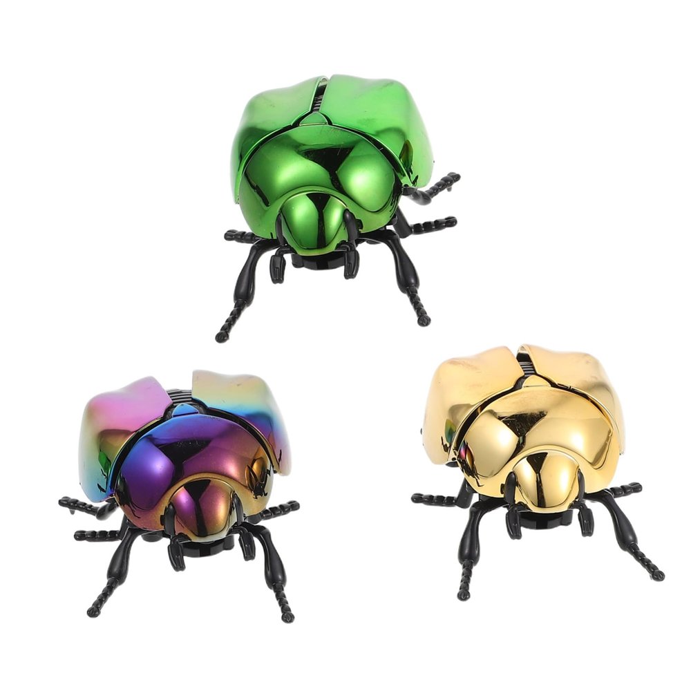 Abaodam 3pcs Lifelike Beetle Figures with Shaking Head Tail for April Fool Day Halloween Decor Educational Play and Observation Skills Development