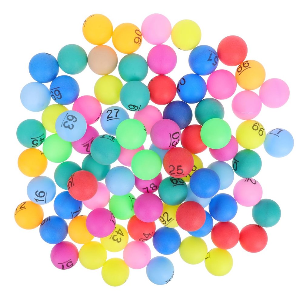 Kisangel 100Pcs Numbered Colored Raffle Balls 1.57 Inch Plastic Spheres for Lottery Bingo Party Games Family Entertainment