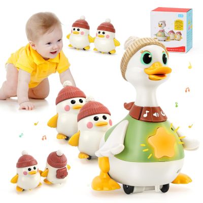 KETIEE Tummy Time Baby Toys 6-12 Months: Musical Dancing Duck Family for Babies, Little Ducks Crawling Toy Set, Interactive Duck Infant Toys for 1 2 Year Old Boy Girl Gifts Stocking Stuffers Birthday