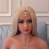 Boho Bridal Wedding Head Chain Rhinestone Hair Jewelry for Women Wedding Oval Crystal Hair Chain Accessories Gifts(4,Gold) view 3
