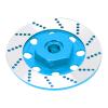 Drfeify RC Car Aluminum Brake Disc Kit, 2.3 Inch Diameter, Blue, with M4 Locking Nuts, Hexagonal Hub view 2