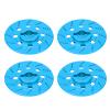 Drfeify RC Car Aluminum Brake Disc Kit, 2.3 Inch Diameter, Blue, with M4 Locking Nuts, Hexagonal Hub view 3