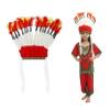 2x Feather Headdress American Chief Indian Native Hat Kids for view 3