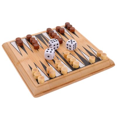Gogogmee Bamboo Chess for Boy Girl and Adults Portable Travel Board Game Educational Strategy Game Mini with Smooth Surface for Family Fun and Learning