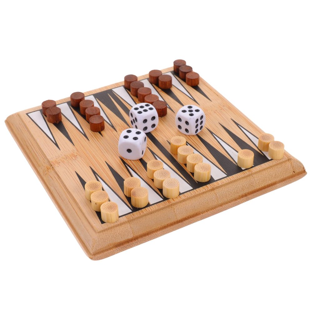 Gogogmee Bamboo Chess for Boy Girl and Adults Portable Travel Board Game Educational Strategy Game Mini with Smooth Surface for Family Fun and Learning