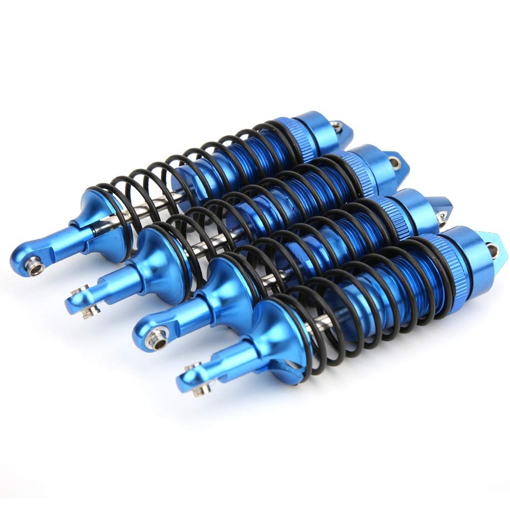 RC Car Shock Struts Damper, 1/10 Scale, Aluminum Alloy, 4 Pieces, Dark Blue, Front 4 inch and Rear 4.5 inch