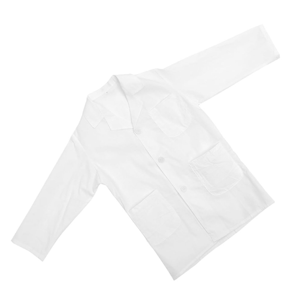 Abaodam Unisex Doctor Coat Long Sleeve White Lab Outfit for Boys for Pretend Play Halloween Cosplay Educational Activities Fosters Scientific Curiosity