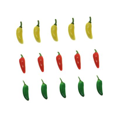 GLEAVI 60pcs Mini Colorful Simulation Peppers Accessories Vegetables for Random Color for Teaching Parent Interaction Lightweight Portable Random Color
