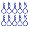 Drfeify RC Car Body Shell Clips, Metal R-Shaped, 1 Inch Length, 10 Pack, Blue, for 1/5 1/6 1/8 1/10 Scale RC Cars view 2