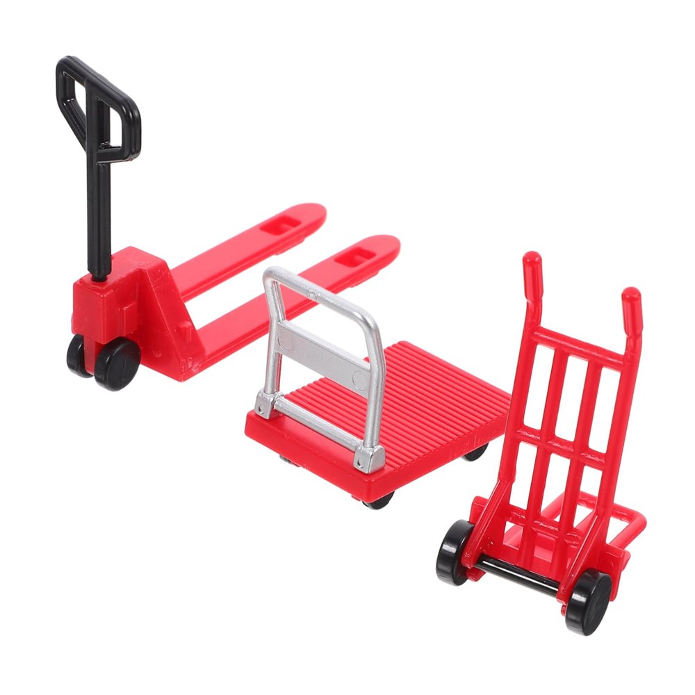 Sosoport 1 Set Miniature Hand Trolley Sturdy Car Engineering for Safe and Decorative Forklift Platform Cart for Learning Play Birthdays Holidays