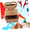 WRITWAA Kids DIY Makeup Vanity Table with Mirror Small Wooden Storage Box for Makeup and Jewelry Creative Craft Decor for Girls Room view 3