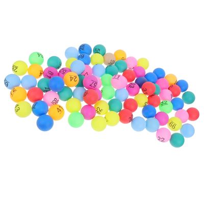 SUPVOX 100pcs Colored Numbered Raffle Balls Multi-Colored Party Bingo Balls for Lottery Game and Family Entertainment