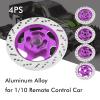 RiToEasysports RC Brake Disc, 4PCS Universal Aluminum Alloy Metal Hex Adapter Brake Rotor for 1/10 Remote Control Car (Purple) view 2