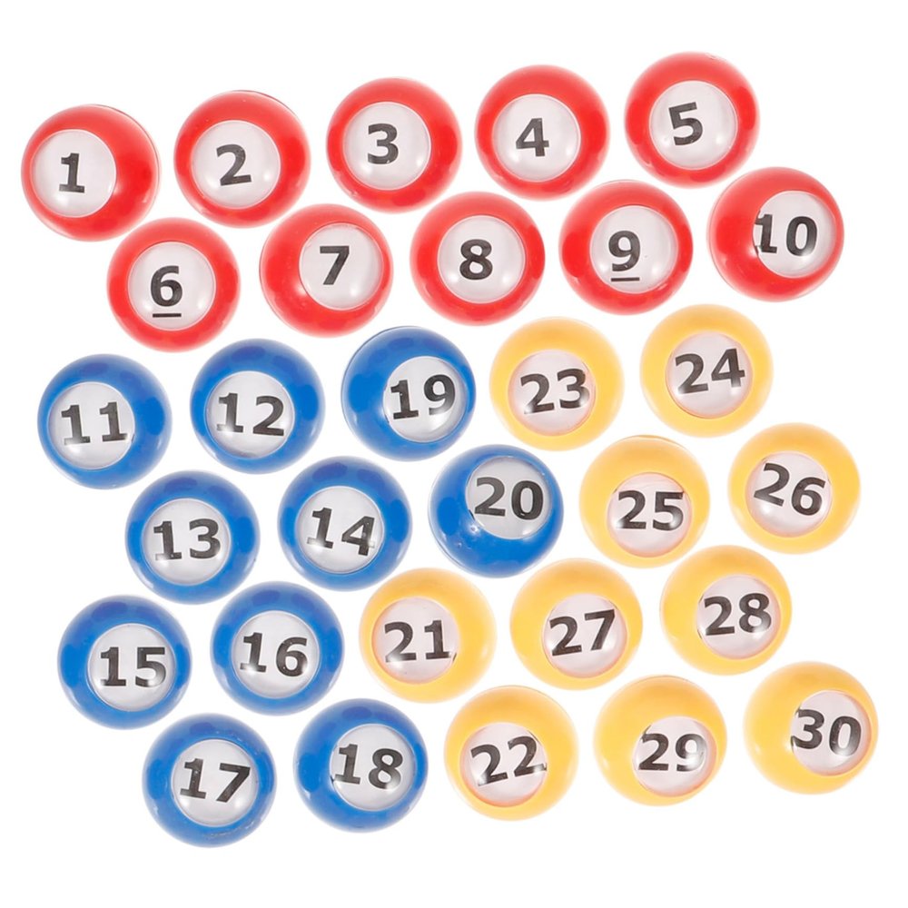 Kisangel 30pcs Lottery Balls Bingo Chips for Bingo Games Party Activity Props Reusable Game Balls