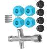 12mm Wheel Hex Hub Adapter Set for /10 RC Cars 7mm Thick M4 Flange Lock Nuts and Wrench Included Aluminum Alloy Upgrade Parts view 4