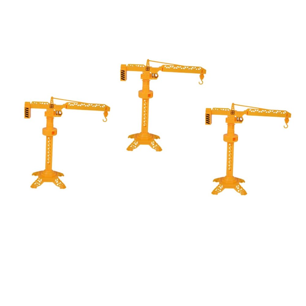 Healifty 3pcs Rotary Tower Model Construction Crane Orange