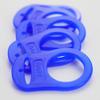 5 Pack Clean Pacifier Clip Silicone Adapter Holder Rings for Pacifier (Food Grade, Blue) view 3