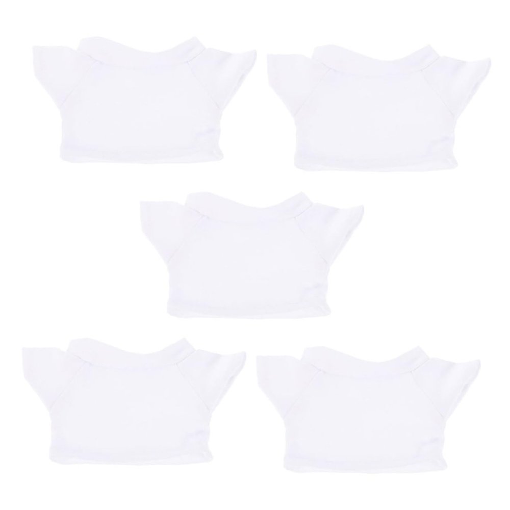 DOITOOL 5Pcs Bear Costume T Shirts for Plushies Soft Easy to Wear Round Neck Shirts for Stuffed Bears DIY Outfits for Festive Occasions and Playtime Fun
