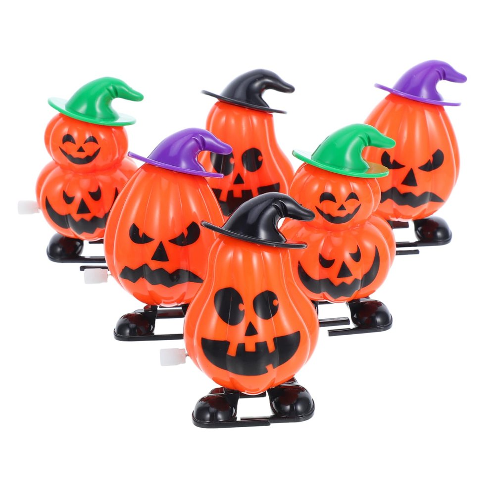 BESPORTBLE 6Pcs Halloween Wind Up Pumpkin Fun Mini Clockwork Party Favors for Treat Bags Safe Material Engaging Pumpkin Statues for Halloween Celebration Fillers