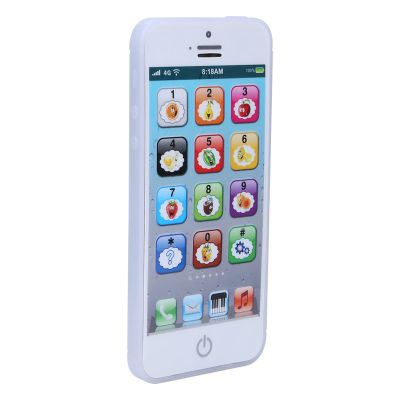 ZJchao Learn Spanish, Learning Toys Pocket Speech for Toddlers Baby English Learning Machine with Music Light Mobilephone Toy (White)