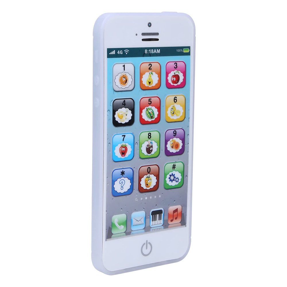 ZJchao Learn Spanish, Learning Toys Pocket Speech for Toddlers Baby English Learning Machine with Music Light Mobilephone Toy (White)