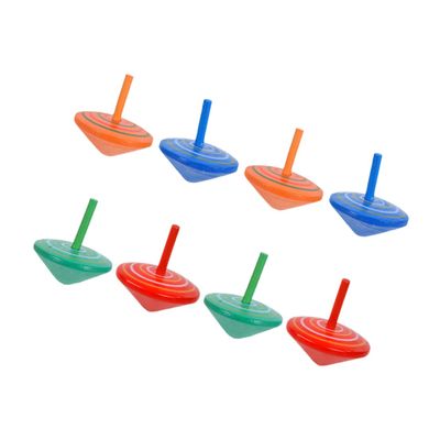 TOYANDONA 8pcs Wooden Spinning Tops for Traditional Hand Turn Gyro to Enhance Fine Motor Skills for Birthday Parties and Educational Play