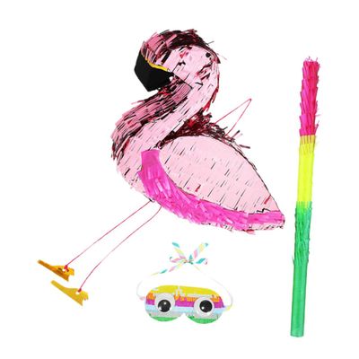 Alipis 1 Set Flamingo with Stick and Mask Fun Animal Theme Decoration for Showers and Birthday Parties Easy to Hang Vibrant Colors for Interactive Entertainment