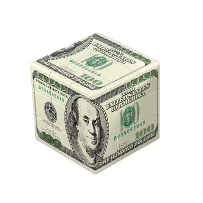 YILUYUANLANOPR Dollar Cube 3x3 Magic Cube US Dollar Bill Speed Cube Puzzle Toy (1 Dollar)