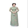 A15 Dark Green Mini Floral Chiffon Ao Dai - No Pants | Vietnamese Traditional Dress | Vietnamese Dress For Women (L) view 1
