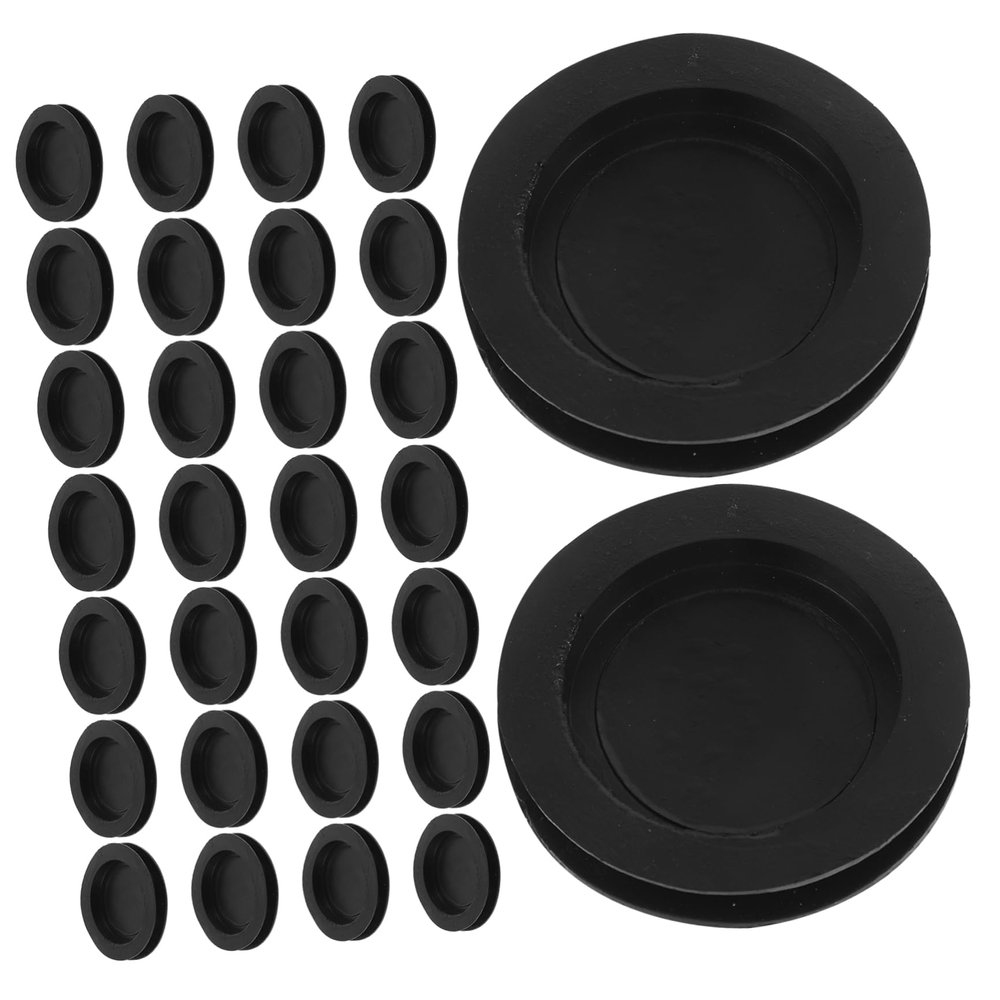 Anneome 30pcs Rubber Piggy Bank Stoppers Multi-Purpose Coin Storage Plug with Anti-Spill Design Black Rubber Hole Covers for Sealing and Securing Savings