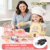 Gotoofun Kids Cooking Sets Real Pink Play Mini Kitchen, Safe Real Food Making Knife Set for Children 8-12 Girls Toddler Montessori Toys view 2