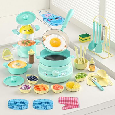 Gotoofun Kids Cooking Sets Real- Safe Mini Kitchen Set with Kids Knife Set for Real Food Making, Toddler Montessori Kitchen Playset for Girls Boys