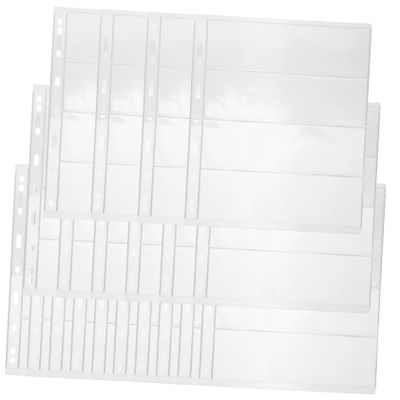 HOMSFOU 20Sheets Stamp Album Pages Standard Transparent Binder Pages for Coin and Stamp Collecting and Protective Storage for Collectible Items