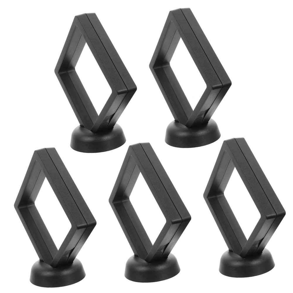 ABOOFAN 5PCS Small Display Box for Jewelry Black Coin Display Cases Floating Base 9cm x 9cm Suspended Frame for Collectibles