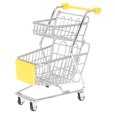 JOINPAYA Mini Shopping Cart Model Desktop Decor Supermarket Trolley for Role Play Storage High Strength Miniature Shopping Cart for Home Office Decor