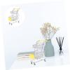 DECHOUS Mini Shopping Cart Toy for Boys and Girls Small Iron Miniature Handcart 2-Tier Design Decorative Storage Basket for Desktop Use view 2