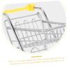 DECHOUS Mini Shopping Cart Toy for Boys and Girls Small Iron Miniature Handcart 2-Tier Design Decorative Storage Basket for Desktop Use view 4