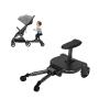 2-in-1 Stroller Board with Removable Seat | Universal Fit for 55lbs Kids 3-7Y | 360 PU Wheels & Adjustable Height/Length | Standing/Sitting Toddler Rider Accessory view 1