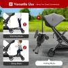 2-in-1 Stroller Board with Removable Seat | Universal Fit for 55lbs Kids 3-7Y | 360 PU Wheels & Adjustable Height/Length | Standing/Sitting Toddler Rider Accessory view 3