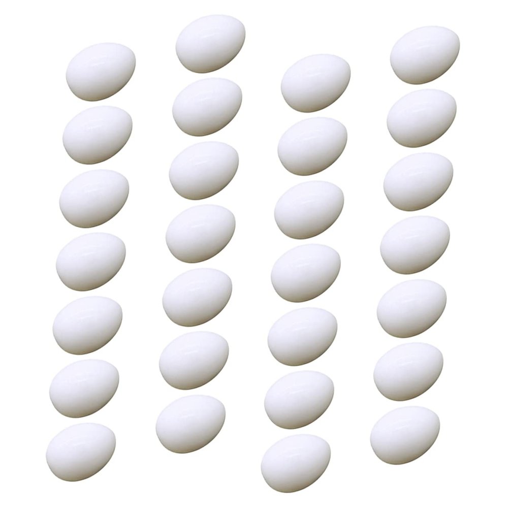 Abaodam 28Pcs Fake Pigeon Eggs Durable Plastic Incubation Eggs for Pigeon Breeding Lightweight and Realistic Imitation Eggs for Easy Use and Storage for Hatching Induction