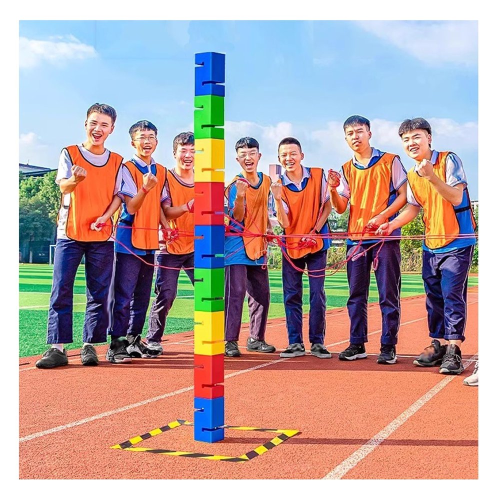 GMSDHCY Team Building Team Building Tower Game Kit for Adult Work, Outdoor Group Activity Teamwork Games for School Enterprise Training(Yellow,8PCS)