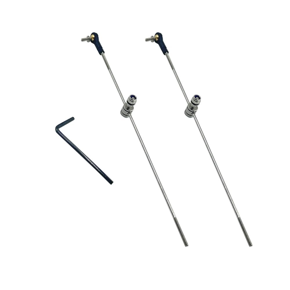 2PCS RC Boat Push Rod Kit M2 Plastic Tie Rod Ends Ball Joint with Pushrod and Pushrod Connector Linkage Stopper for RC Boat Ship Airplane DIY Model Toy Replace Parts (M2 Rod End,M2x150mm Pushrod)