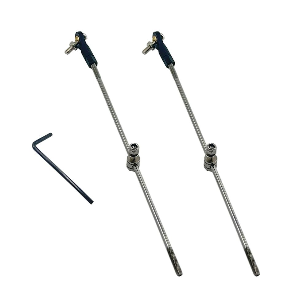 2PCS RC Boat Push Rod Kit Plastic Tie Rod Ends Ball Joint with Pushrod and Pushrod Connector Linkage Stopper for RC Boat Ship Airplane DIY Model Toy Replace Parts (M3 Rod End,M3x150mm Pushrod)