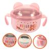OUNONA Double Handle Boy Girl Bowl Stainless Steel Food Bowl for Boys and Girls Cartoon Design Dinnerware view 3