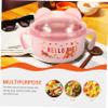 OUNONA Double Handle Boy Girl Bowl Stainless Steel Food Bowl for Boys and Girls Cartoon Design Dinnerware view 4