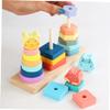 CIYODO 1Set Rainbow Animal Stacking Tower for Shape Sorter Stacker for Boy Girl Nesting Rings Educational Play Boosts Fine Motor Skills Memory Development view 2
