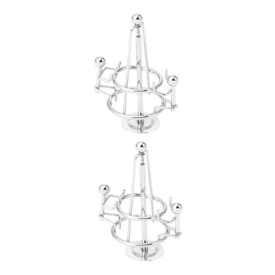 HEALLILY 2pcs Balancing Tumbler Toy: Physics Iron Desk Toy Perpetual Motion Desktop Balancing Science for Office Home Desk Decorations